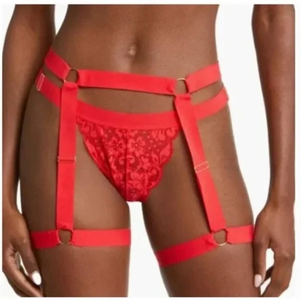 We are HAH Free People Strung Out Garters, Siren Red, Garter‎ Belt, One Size OS